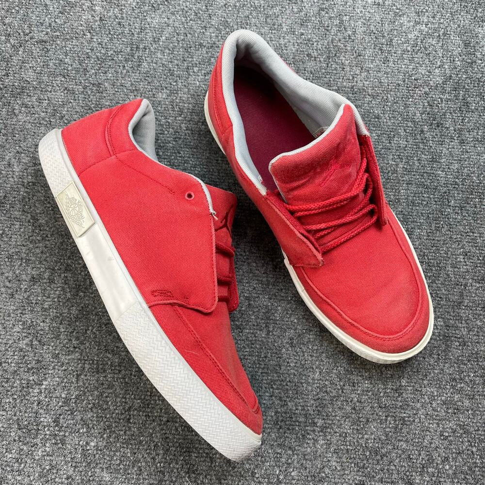 Jordan Men's Red Low-Top Athletic Sneakers with White Soles